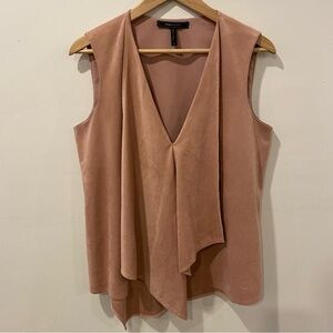 BCBG MaxAzria pink faux suede top